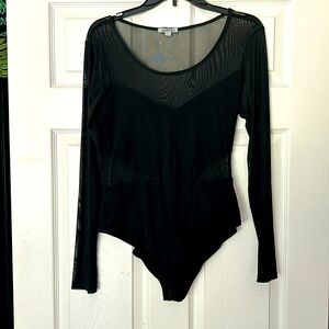 Mesh top and sleeve bodysuit